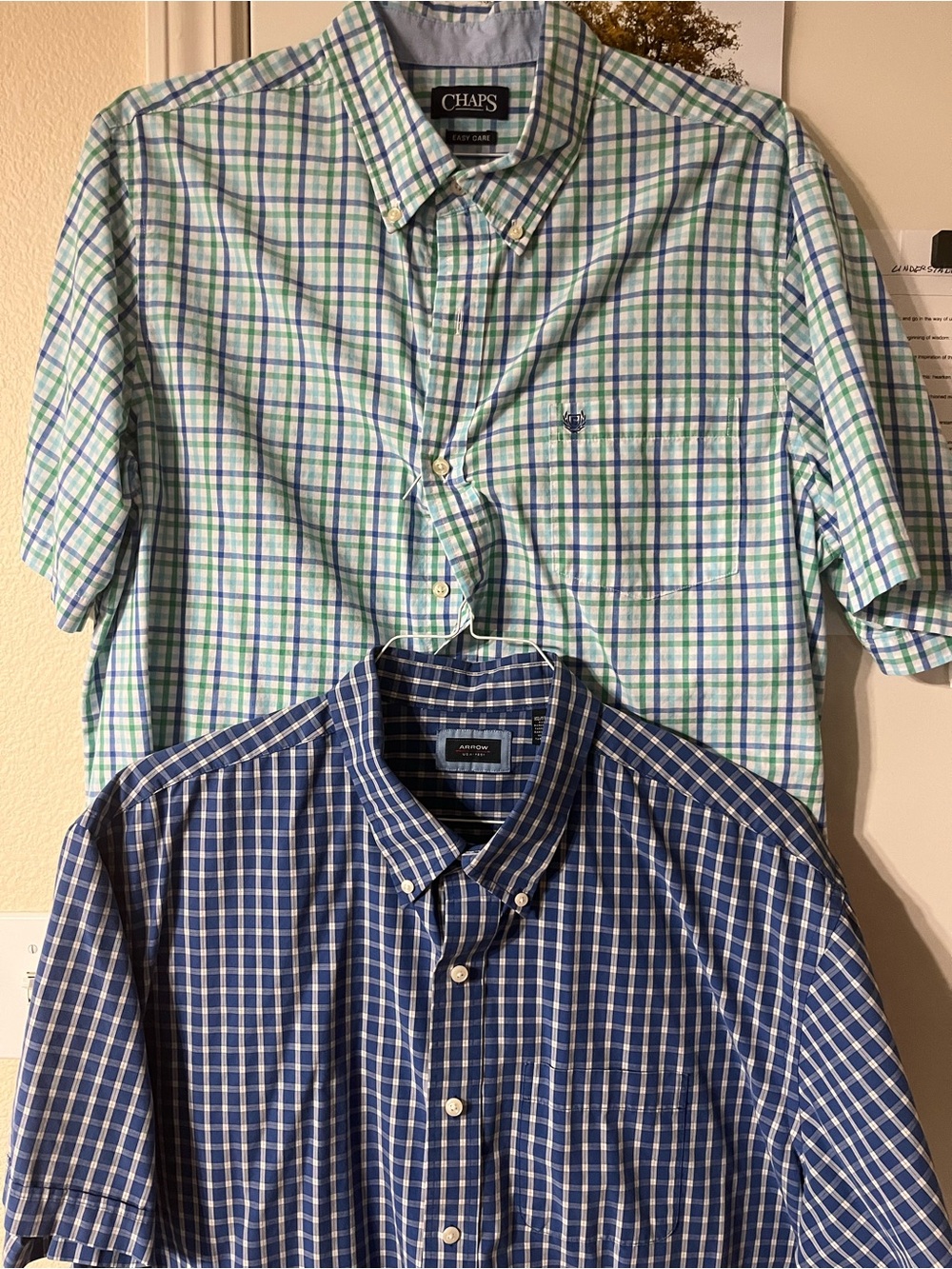 XXL Chaps Men’s Blue and Green Plaid Button-Down Shirt Duo